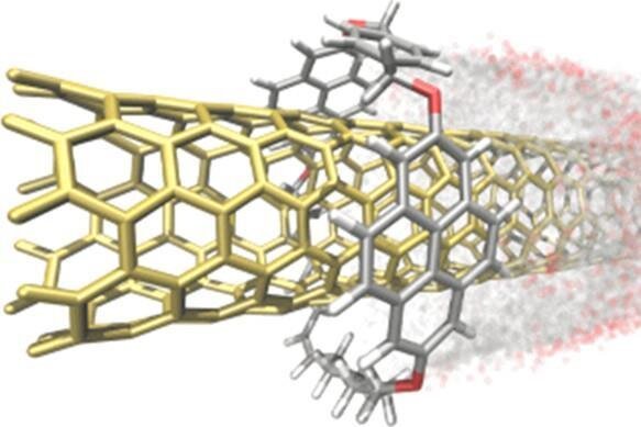 Macrocycles in mechanically interlocked carbon nanotubes rotate and translate freely around and along single-walled carbon nanotubes at room temperature, with an energetic cost lower than that for the rotation around the CC bond in ethane